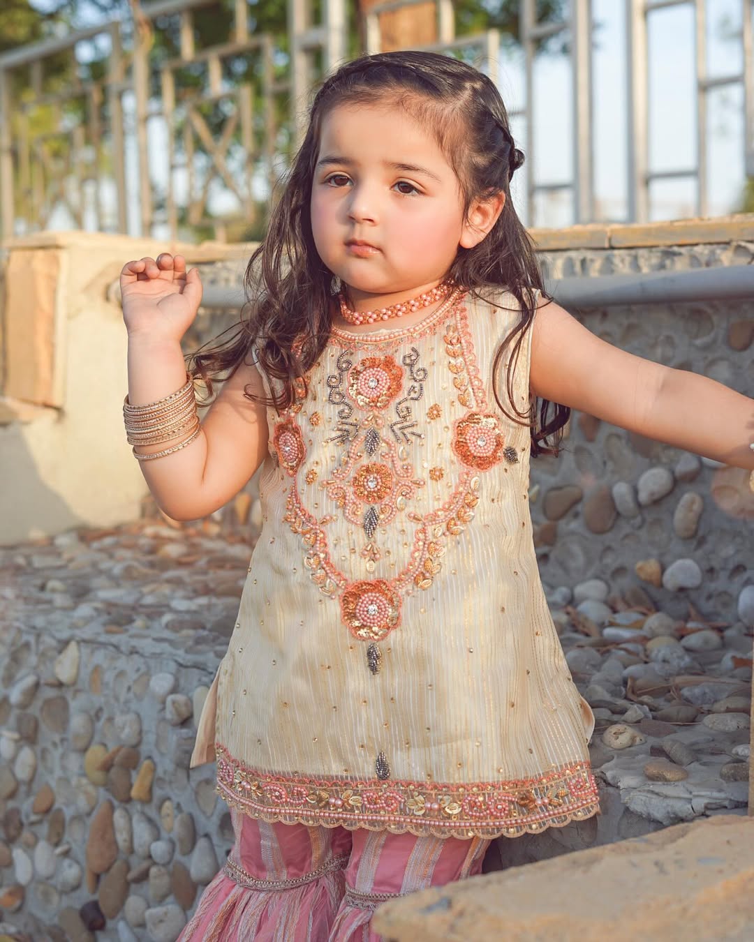 Royal Meher Embroidered Kurti Sharara Set