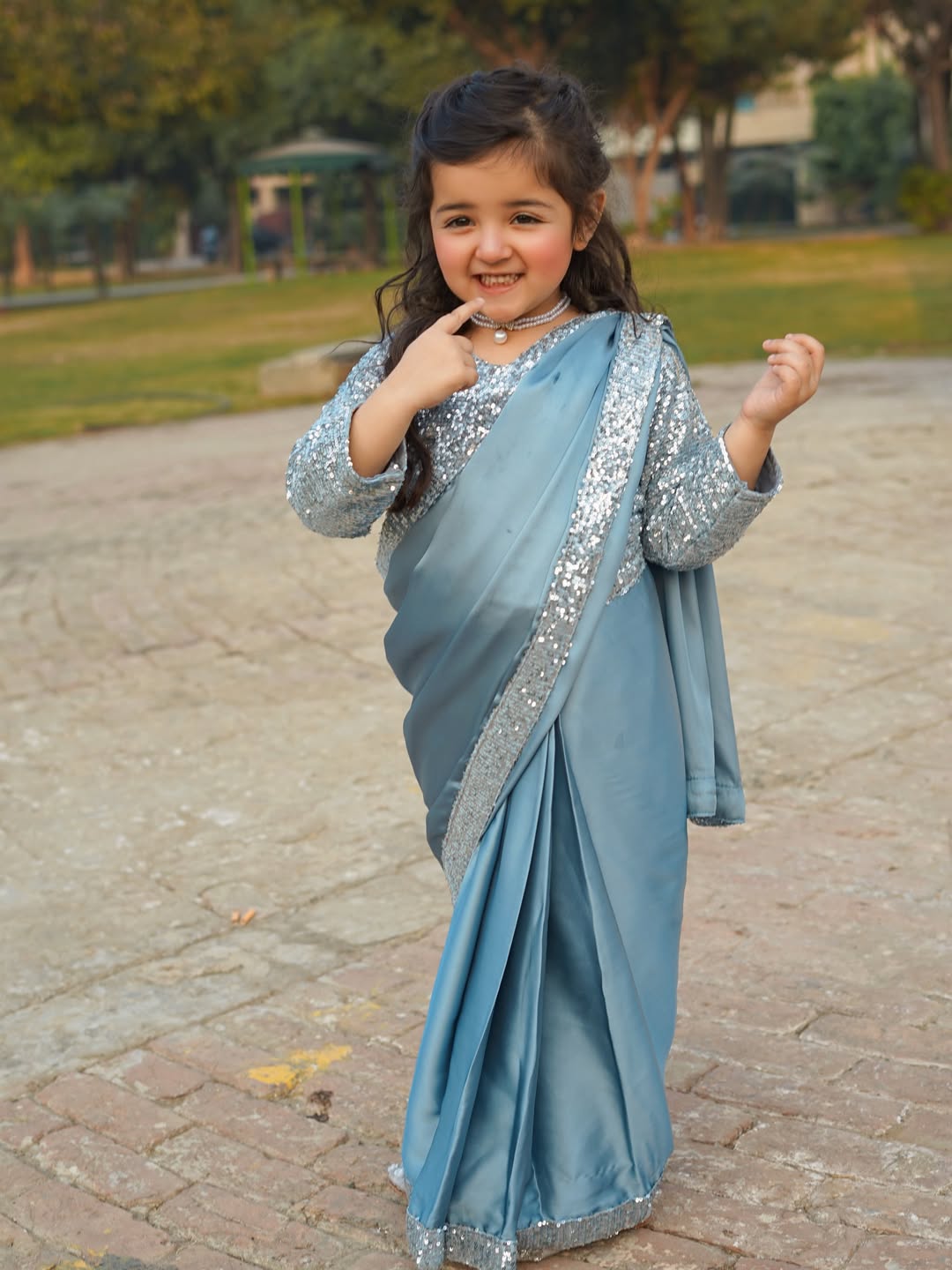 Ziya Silver Moon Saree Set