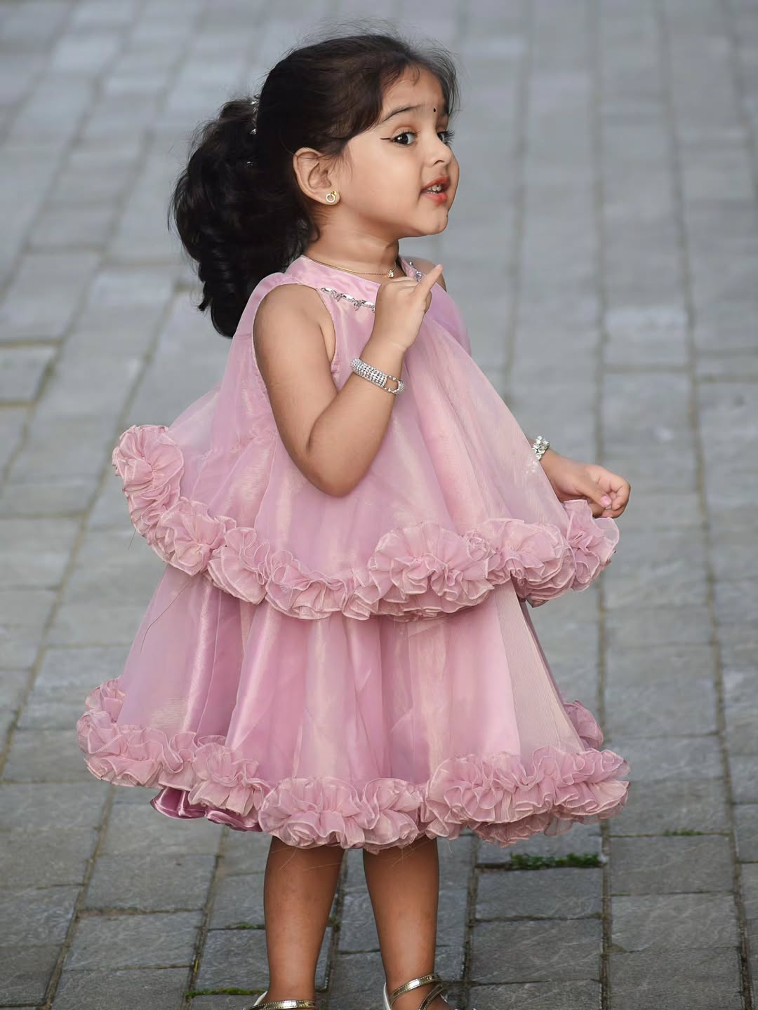 Rosy Fairy Party Wear Dress