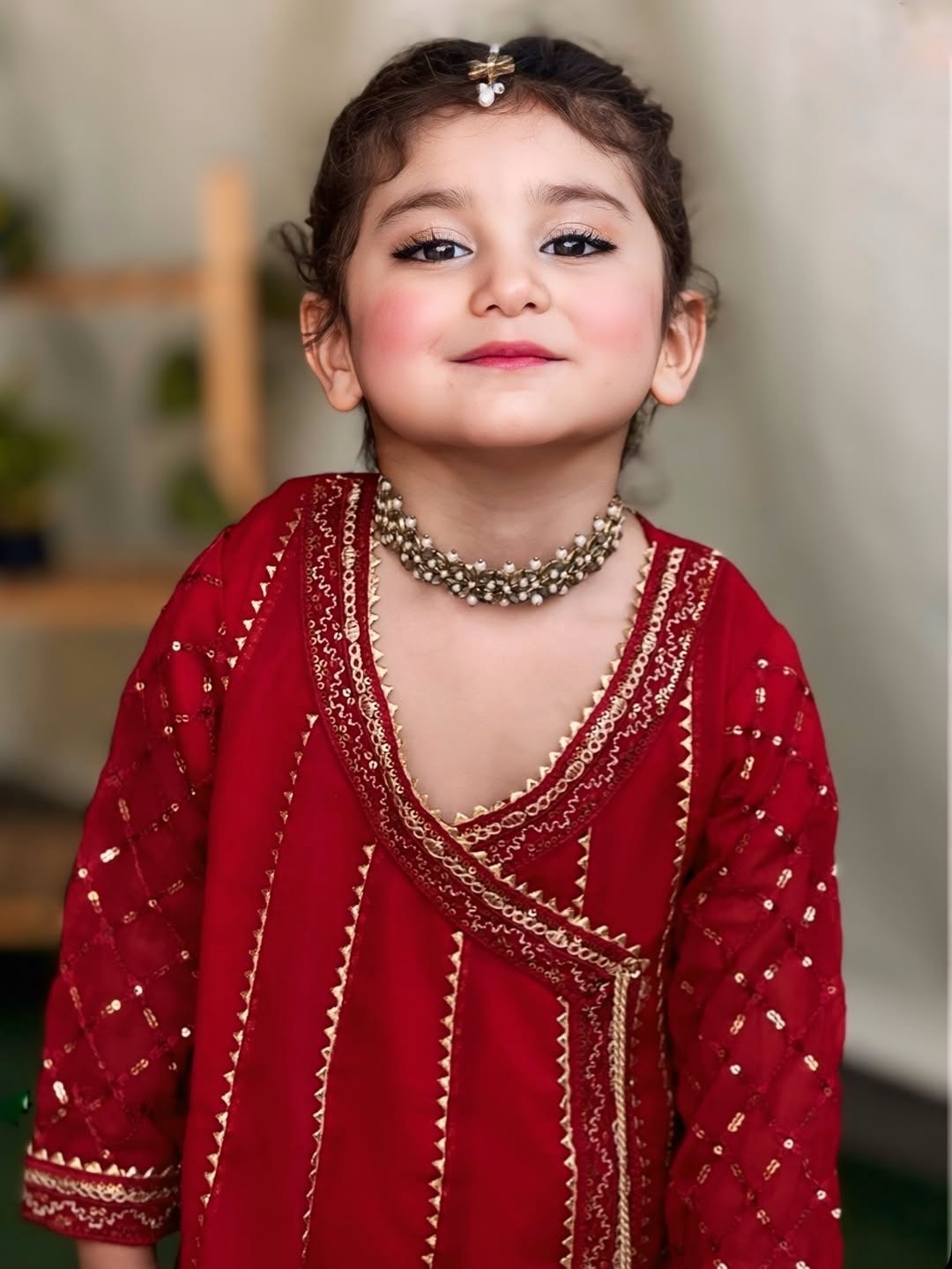 Meherza Crimson Regal Patiyala Set