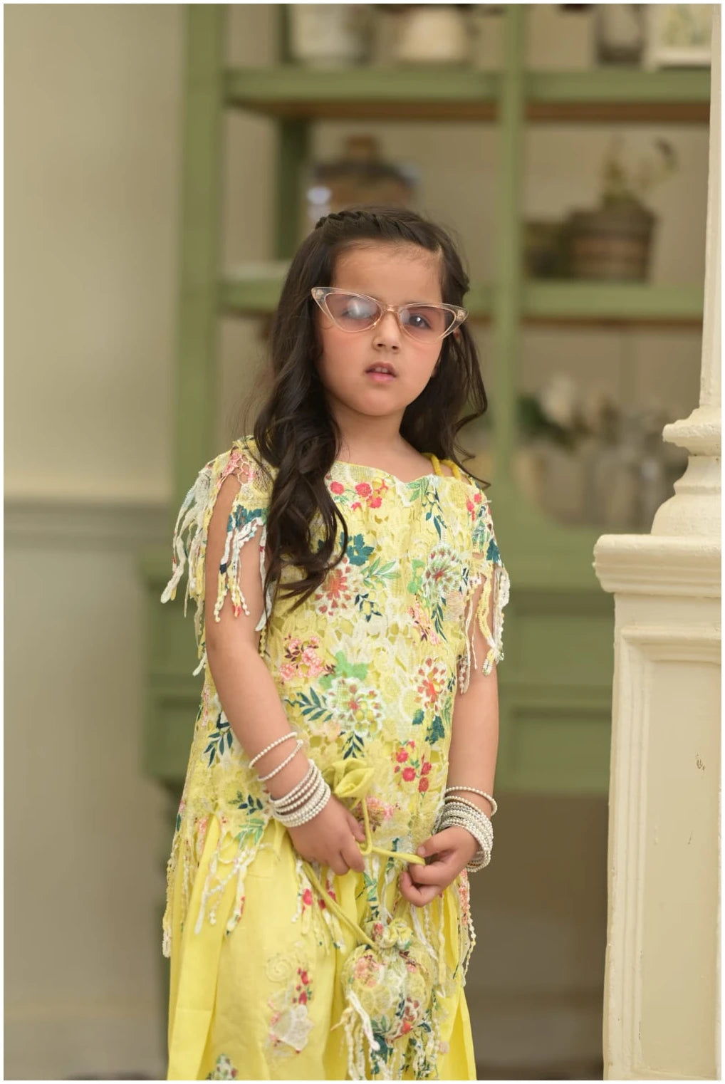 Sunehri Phool β Floral Elegance Kids Palazzo Set