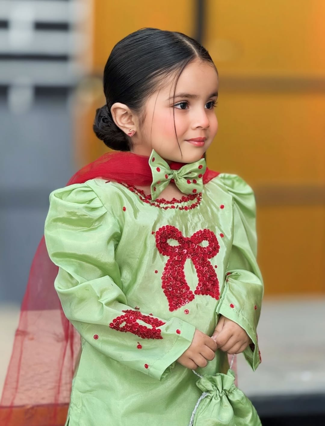 Pistachio Pop Ethnic Sharara Set
