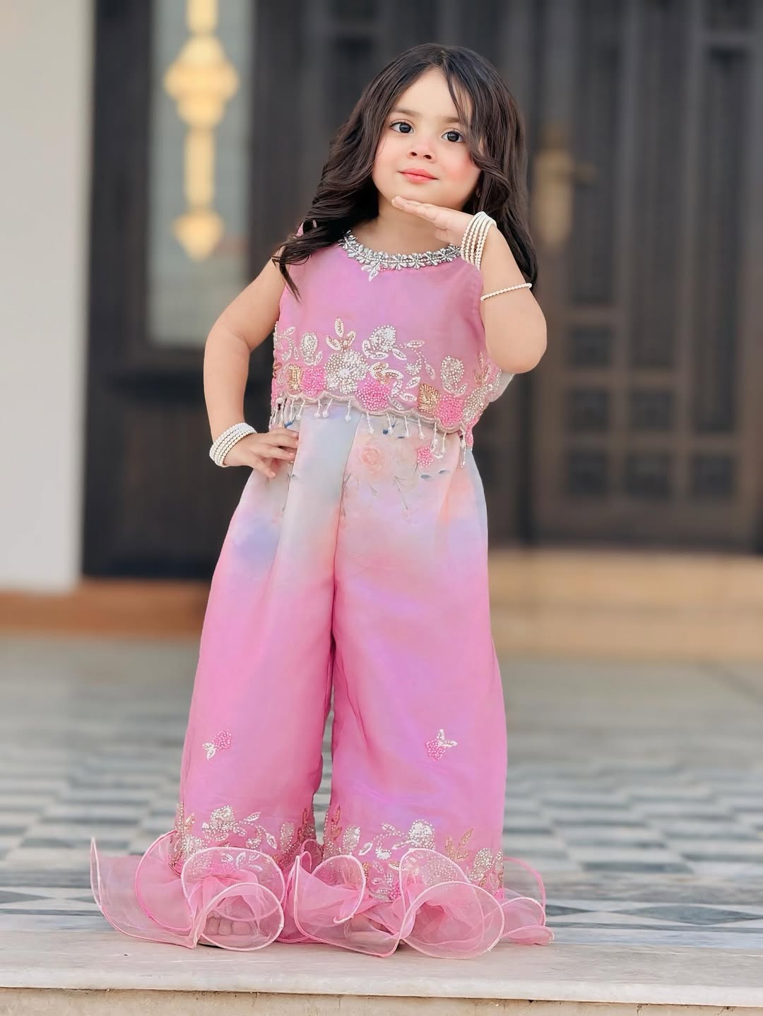 Rose Glimmer Indo-Western Jumpsuit