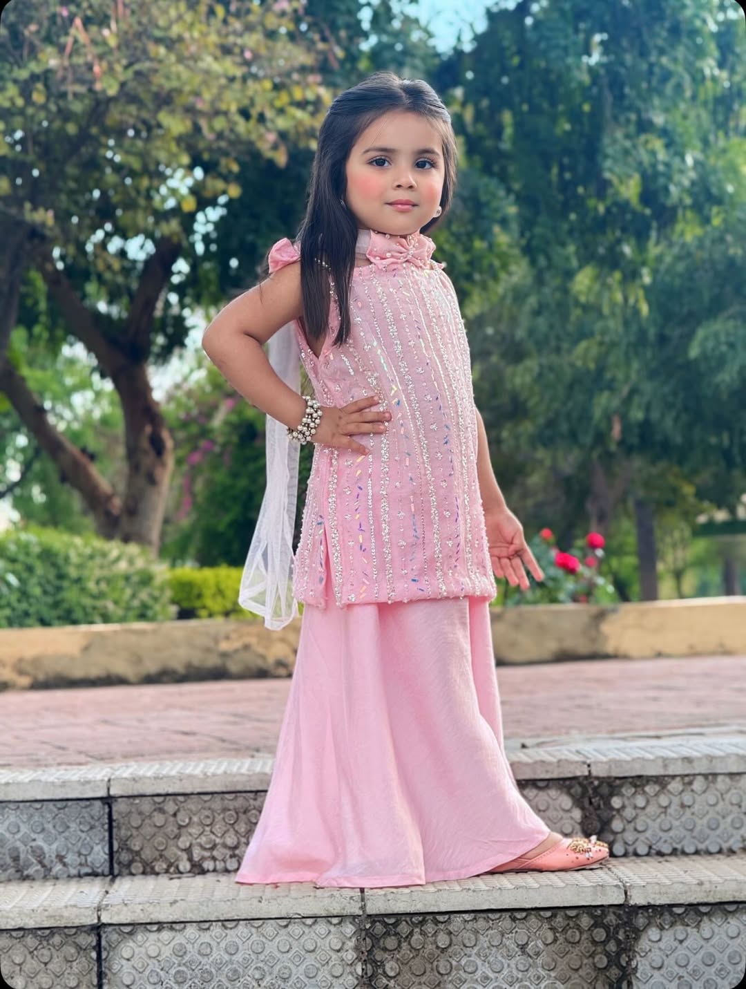 Blush Pearl Ethnic Sharara Set