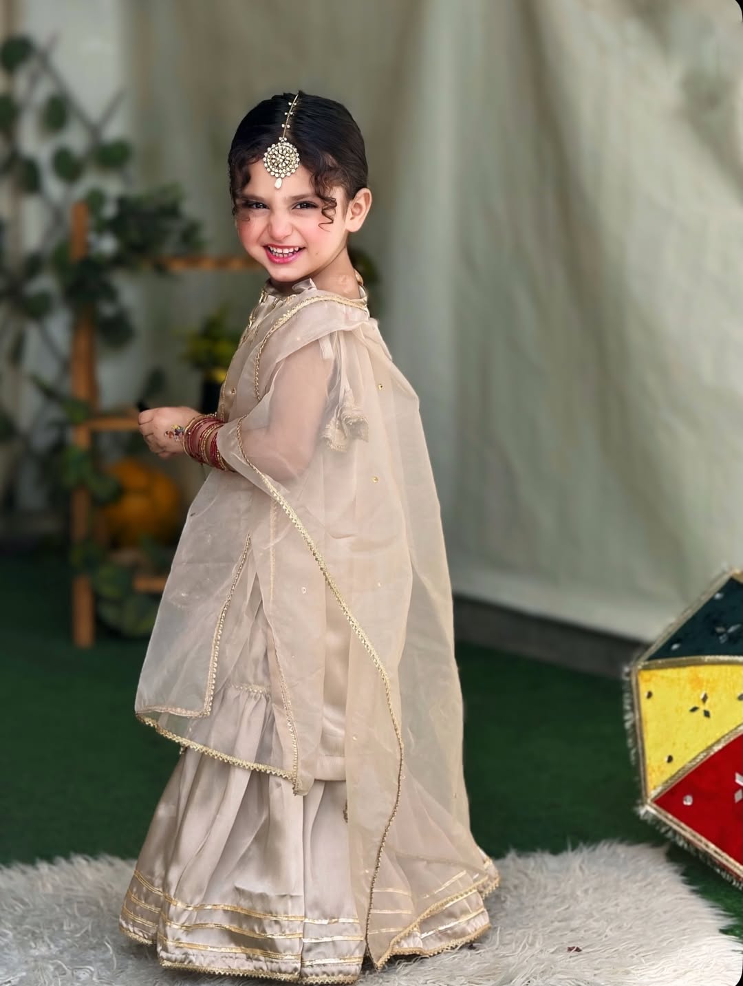 Elegant Festive Twirls Sharara Set