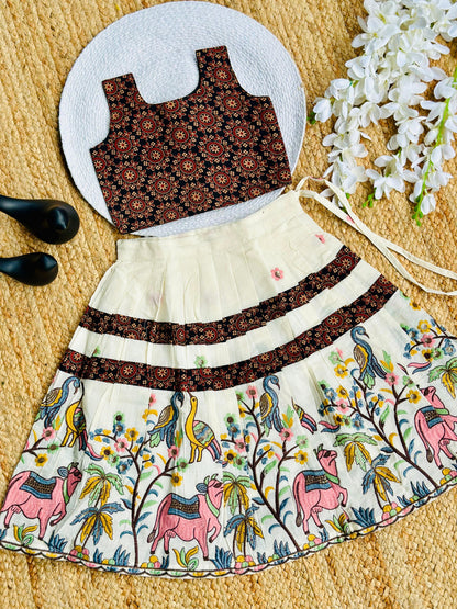 Navratri Special Pure Cotton Fabric With Embroidery work Lahenga Choli