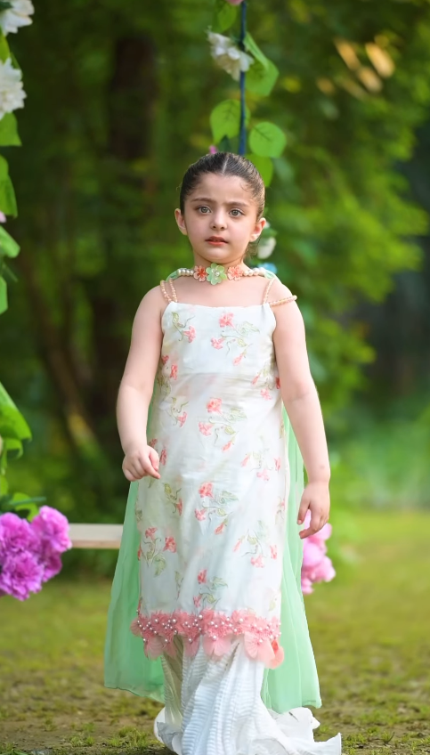 Mint Blossom Ethnic Cute Girls Sharara