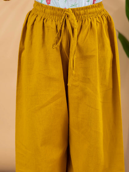 Golden Glow Embroidered Cotton Flex Outfit – Girls
