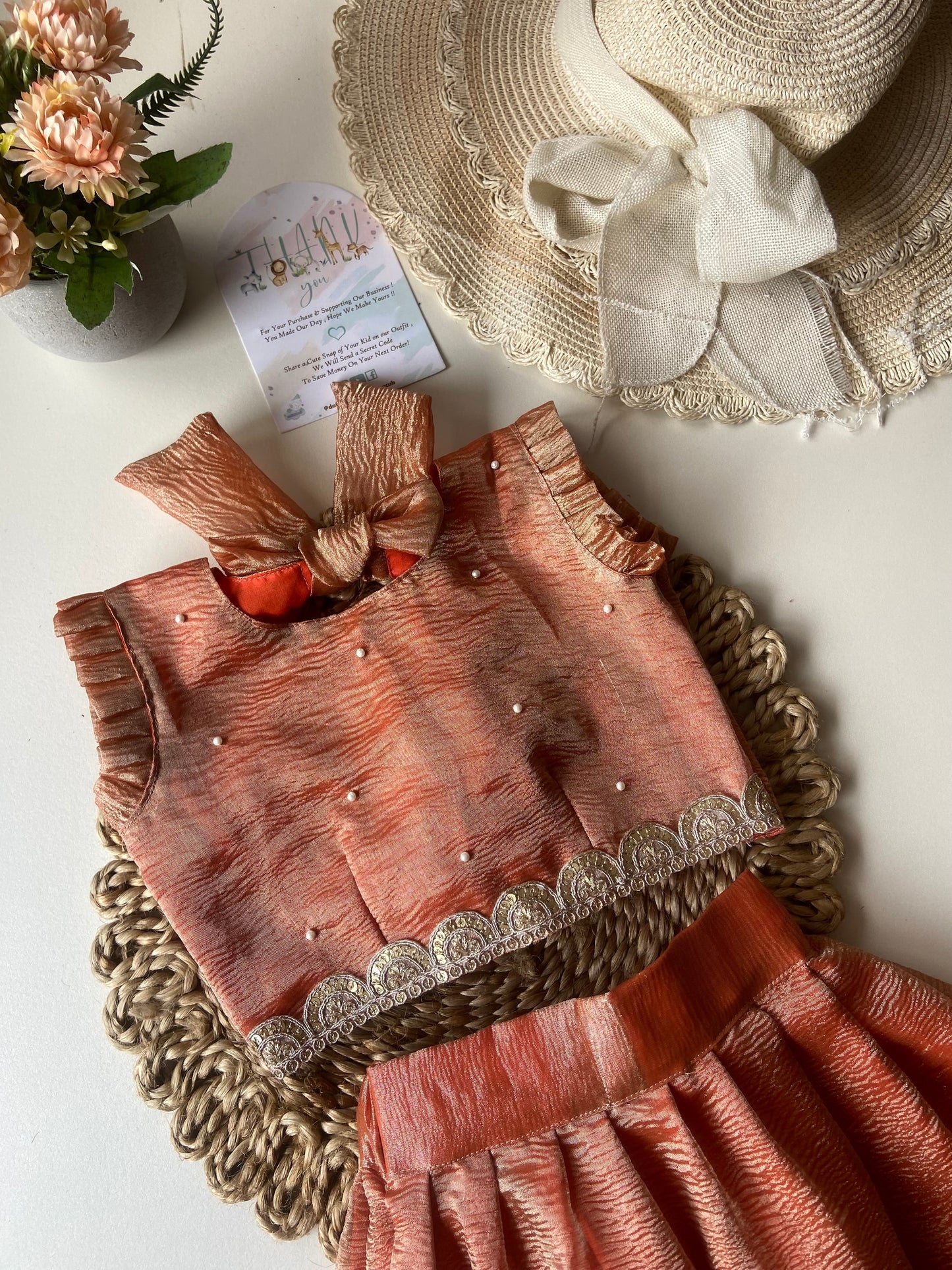 Crush Tissue Pearl Lehenga