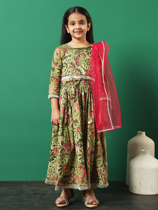 Green Meadow Gotta Lace Lehenga Choli