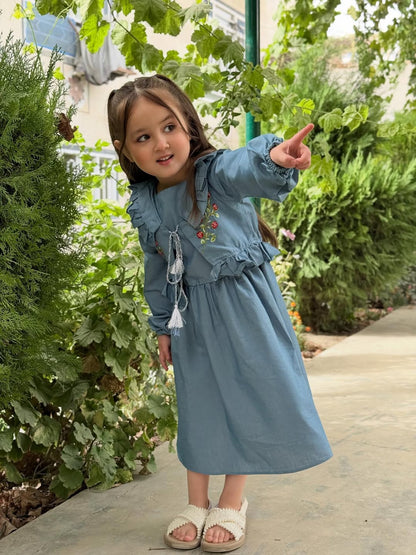 Elara Bloom Embroidered Koti Gown