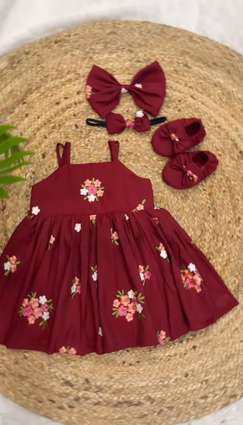 Areeba Floral Baby Charming Frock