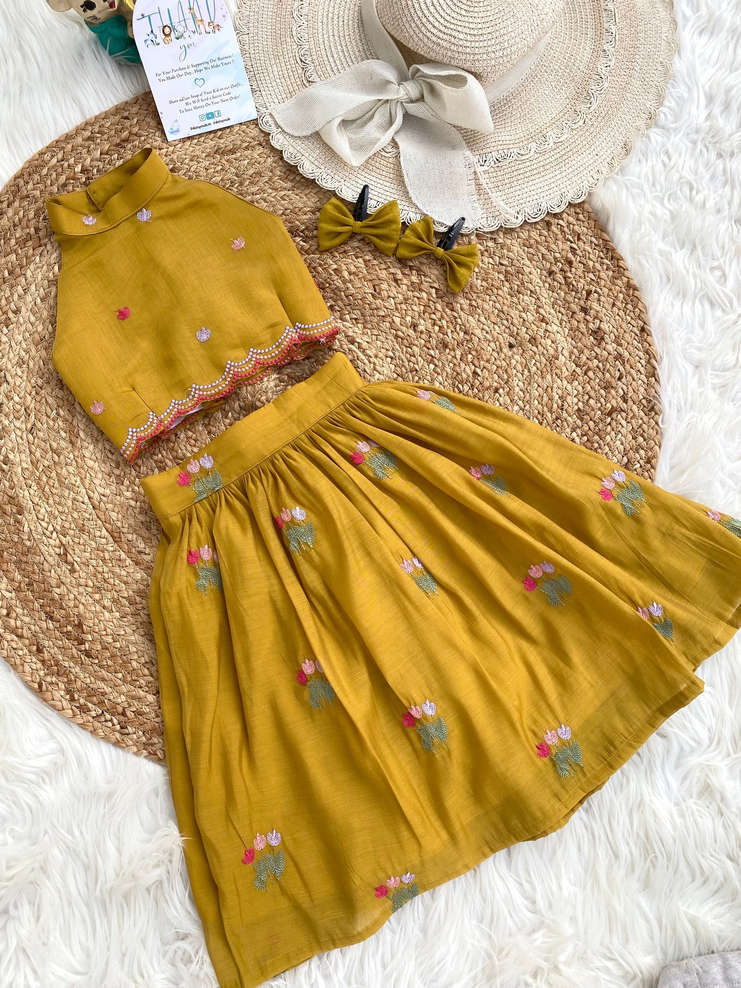 Mul Chanderi Scallop lehenga