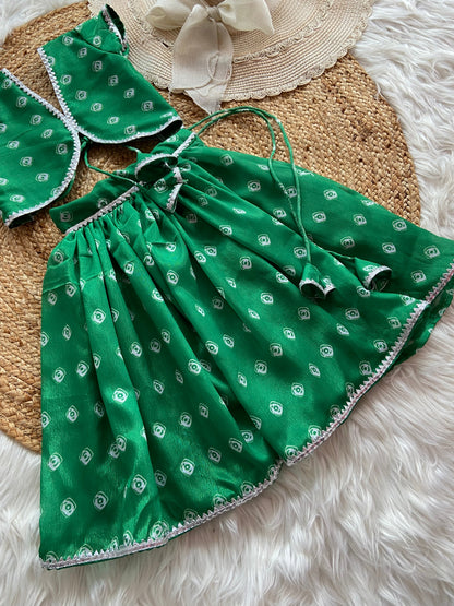 Green Polka Dot Lehenga set