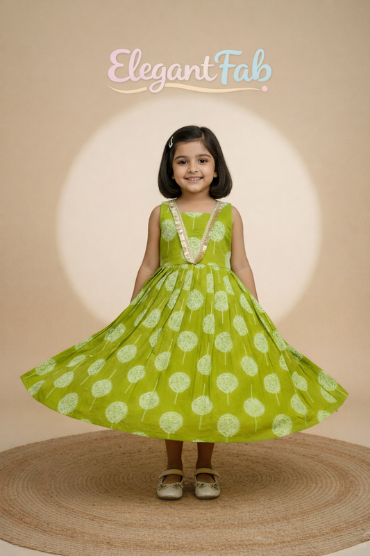 Trending Pure Cotton Print Kids Kids Gown