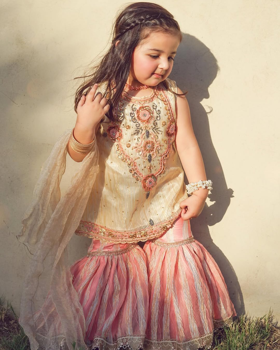 Royal Meher Embroidered Kurti Sharara Set