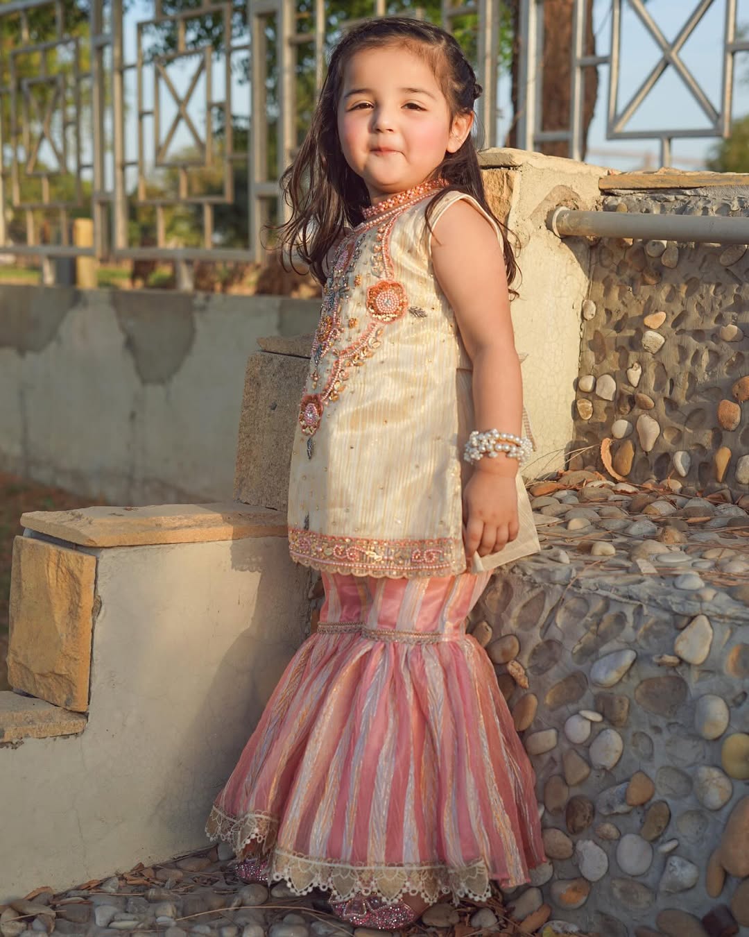Royal Meher Embroidered Kurti Sharara Set