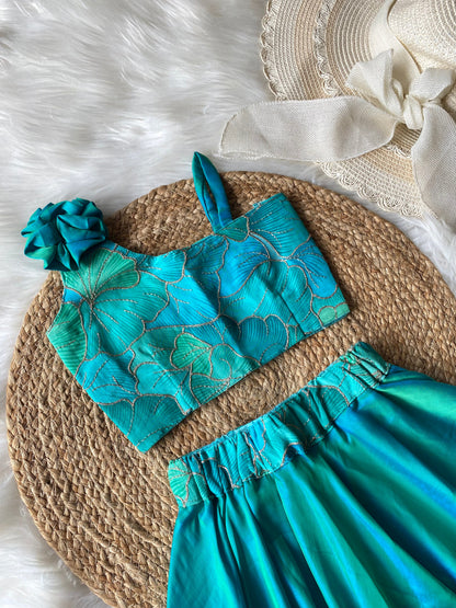 Peacock Chinnon Embellished Lehenga