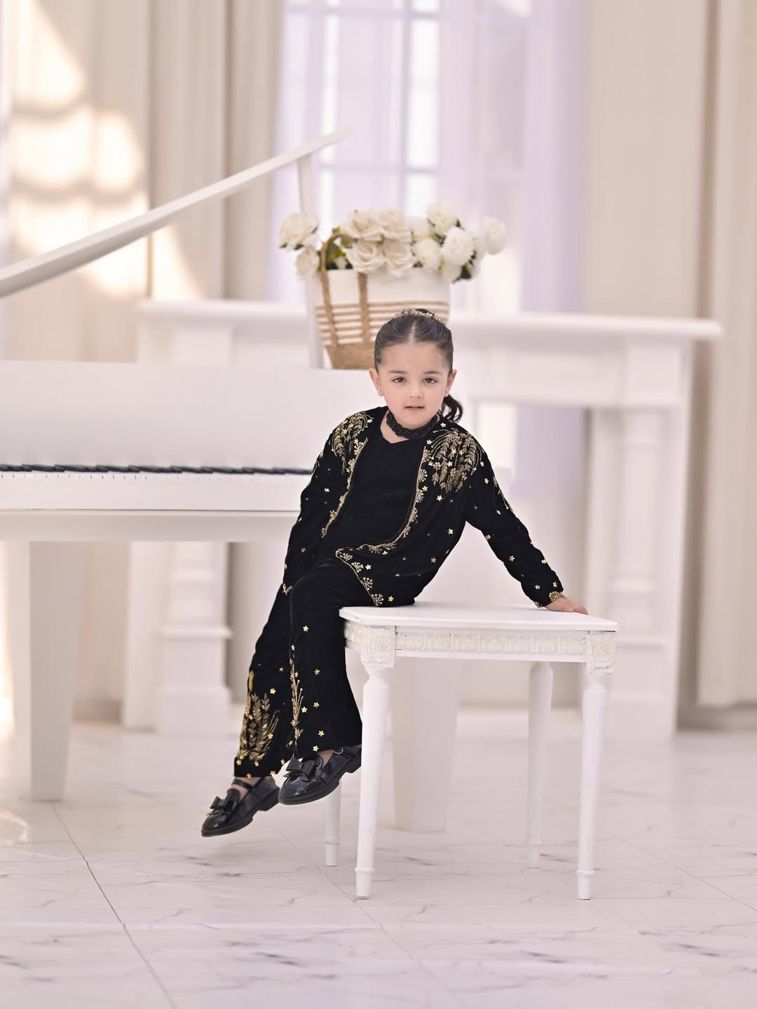 Noir Pearl Festive Queens Plazzo Set