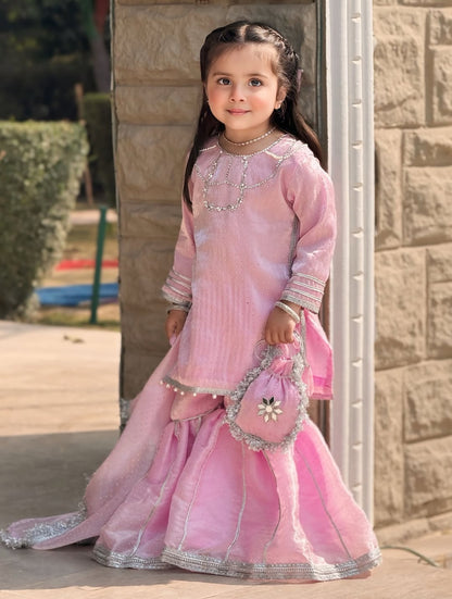 Pink Mirage Ethnic Couture Sharara Set