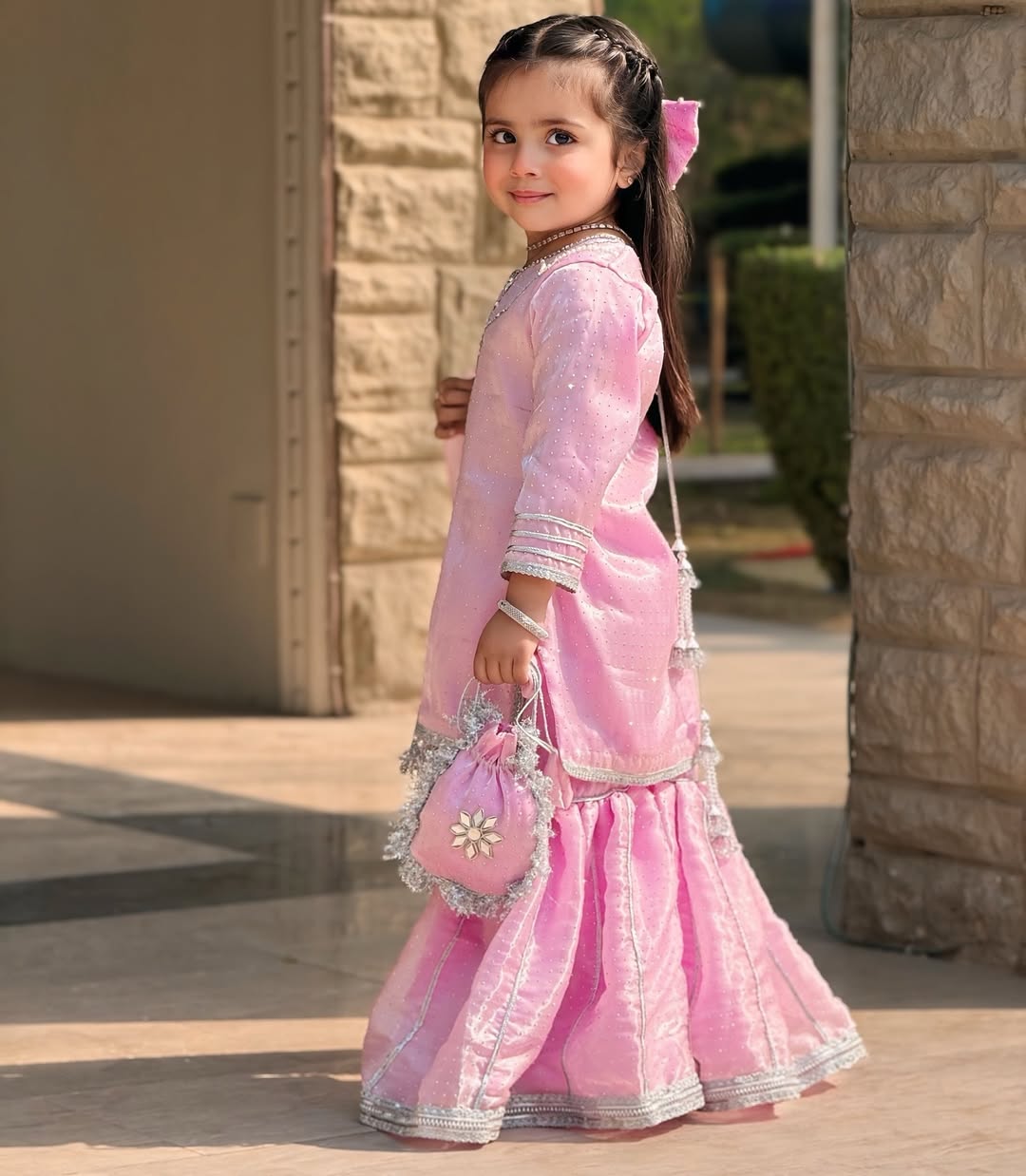 Pink Mirage Ethnic Couture Sharara Set
