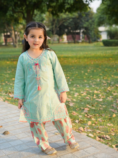 Mint Grace Traditional Kurti Patiyala Set