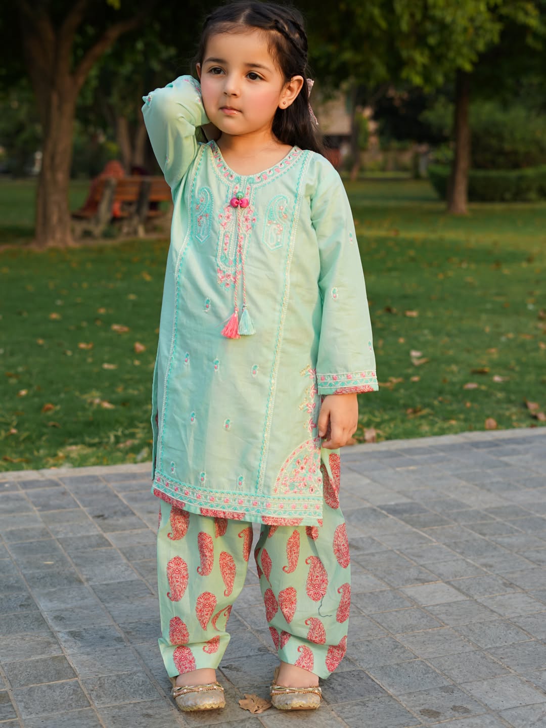 Mint Grace Traditional Kurti Patiyala Set
