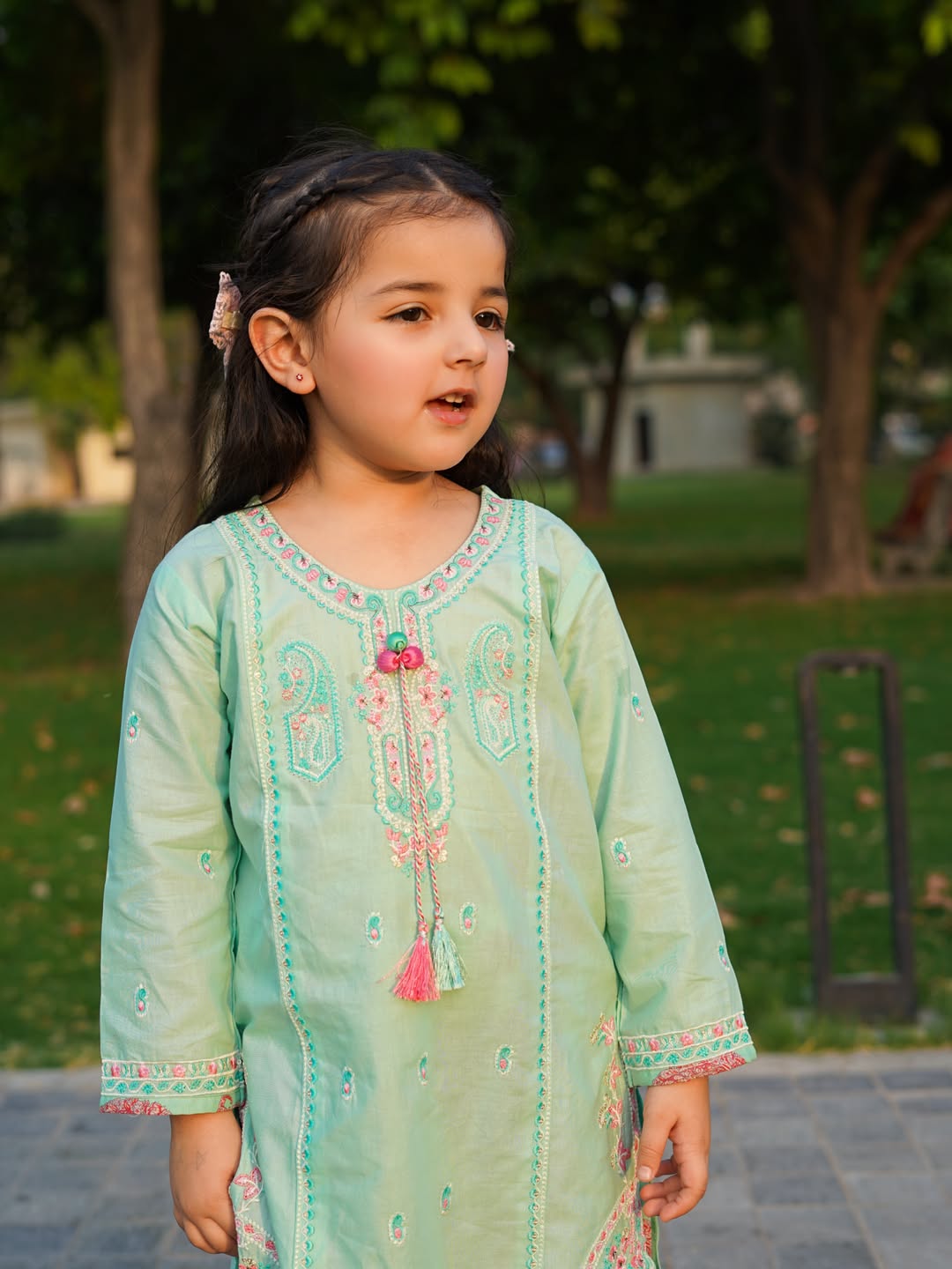 Mint Grace Traditional Kurti Patiyala Set