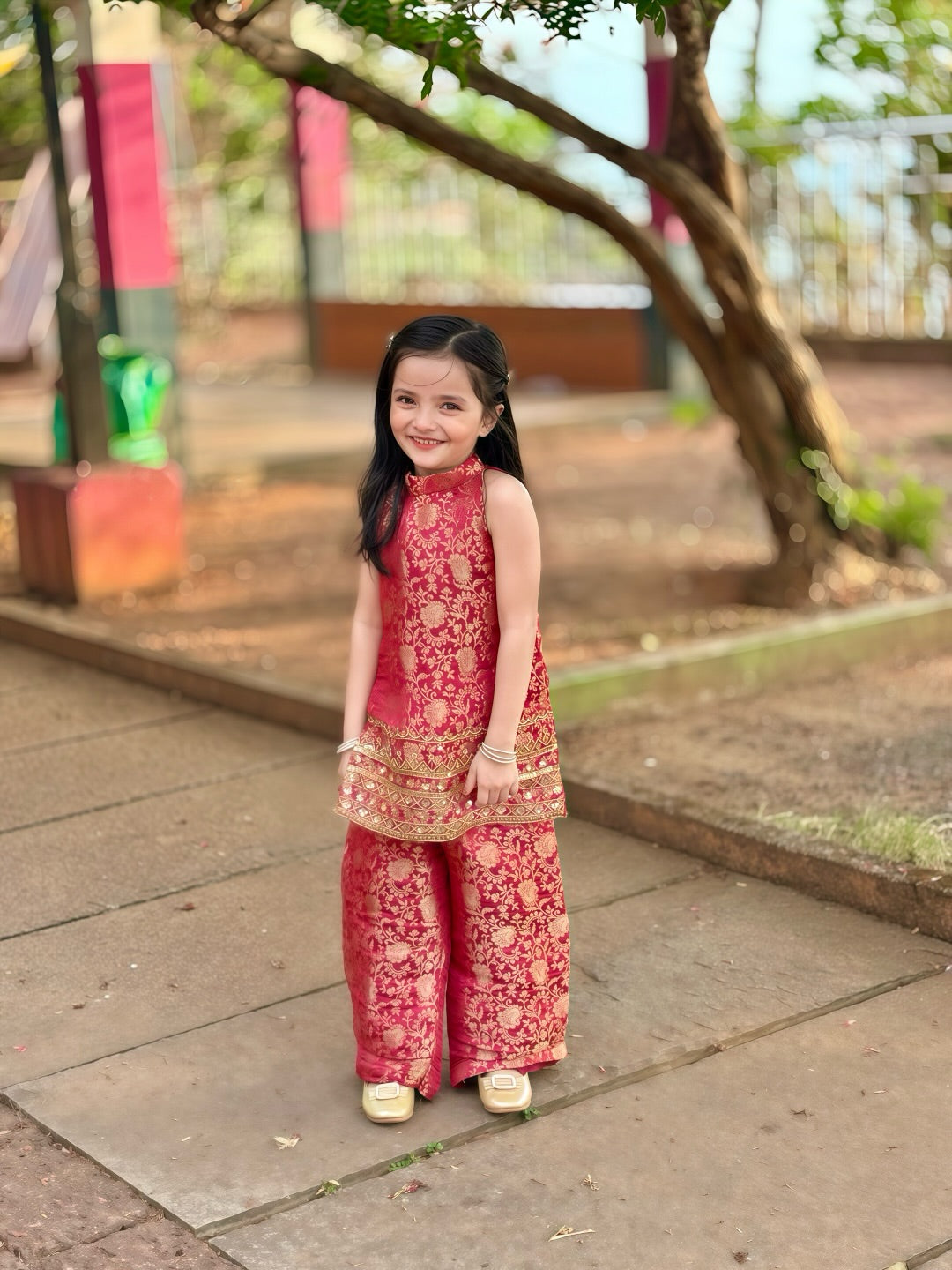 Little Girls Elegant Festive Patiyala Suit