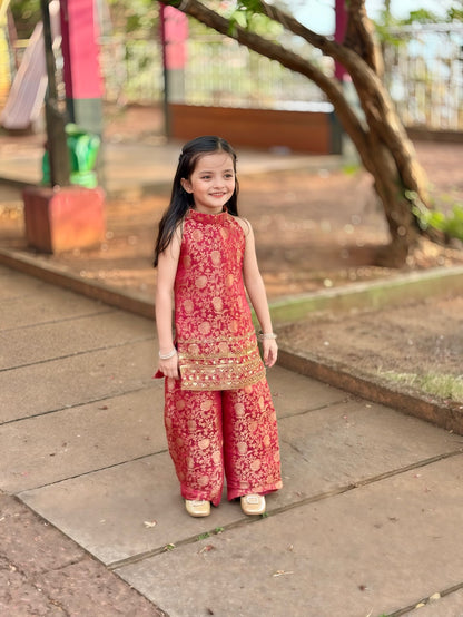 Little Girls Elegant Festive Patiyala Suit