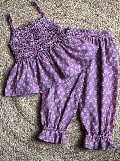 Lavender Pop Smocked Co-Ord Set