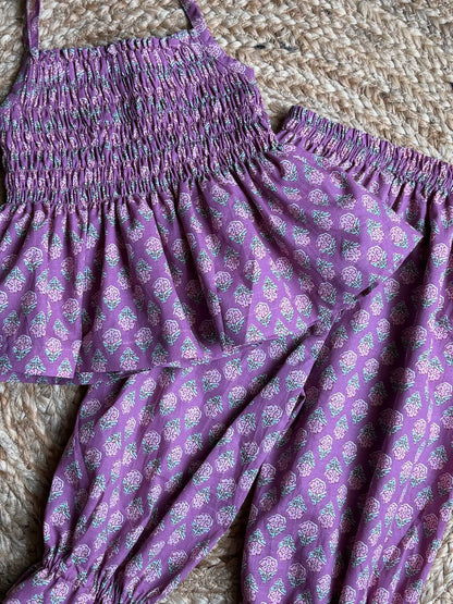 Lavender Pop Smocked Co-Ord Set