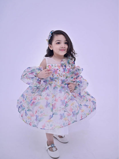 Petal Puff Organza Party Dress