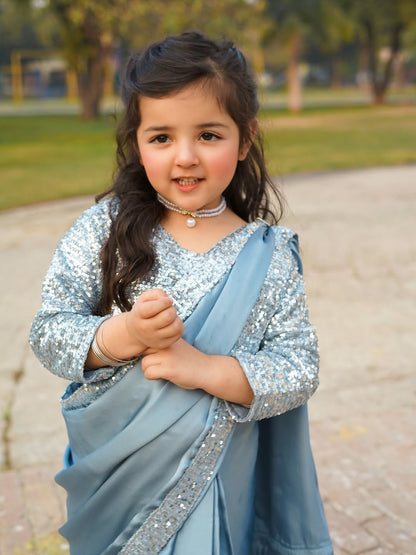 Ziya Silver Moon Saree Set
