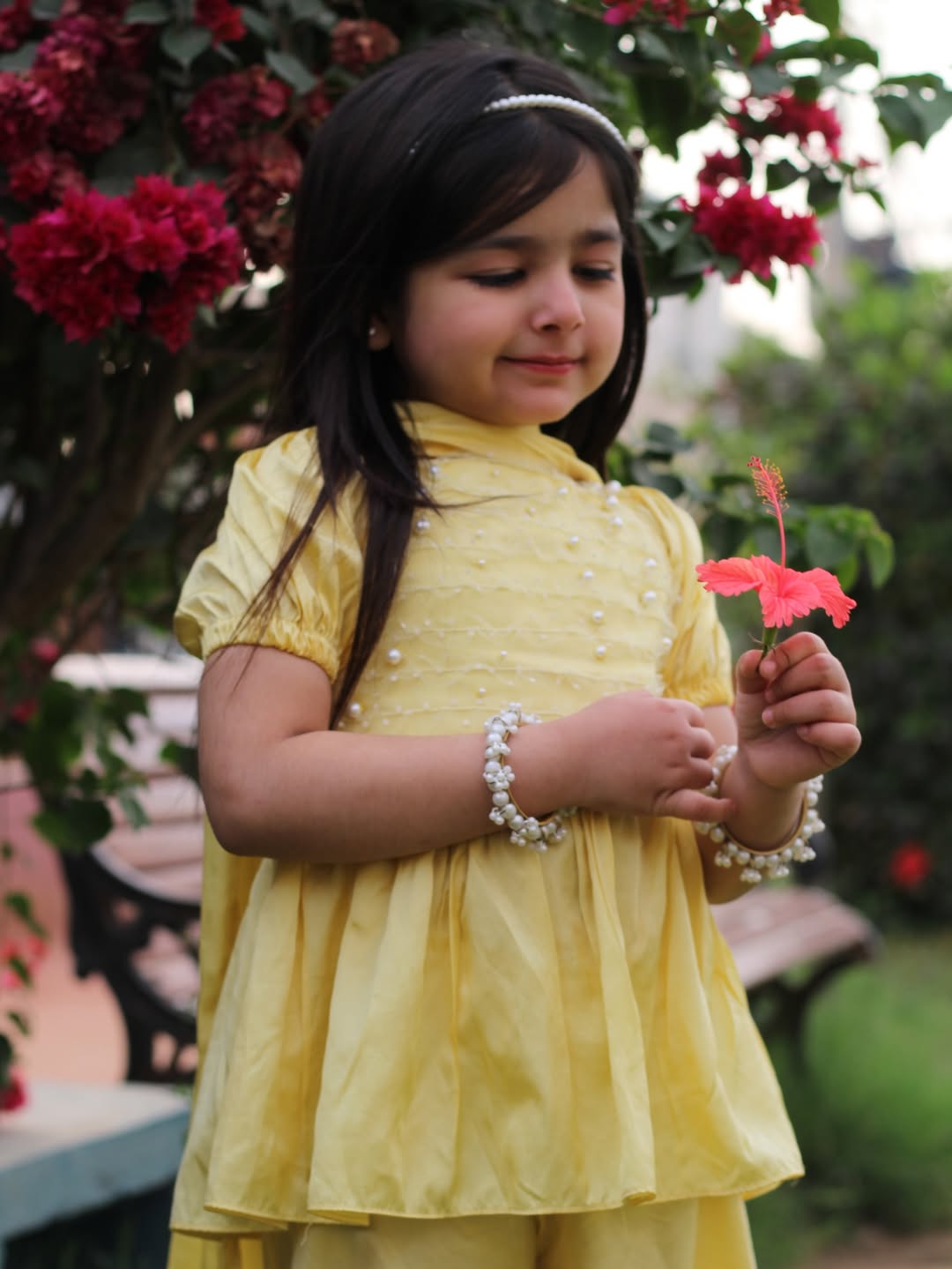 Alaya Sunshine Pearl Sharara Set