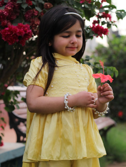 Alaya Sunshine Pearl Sharara Set