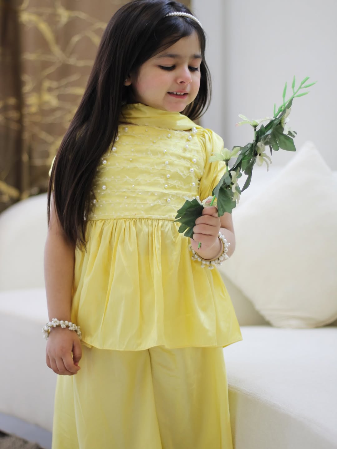 Alaya Sunshine Pearl Sharara Set