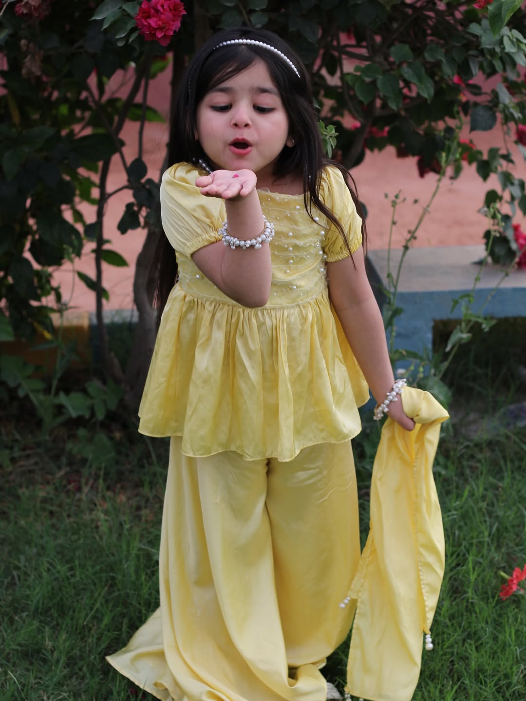 Alaya Sunshine Pearl Sharara Set