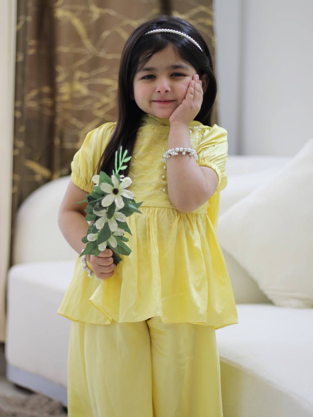 Alaya Sunshine Pearl Sharara Set