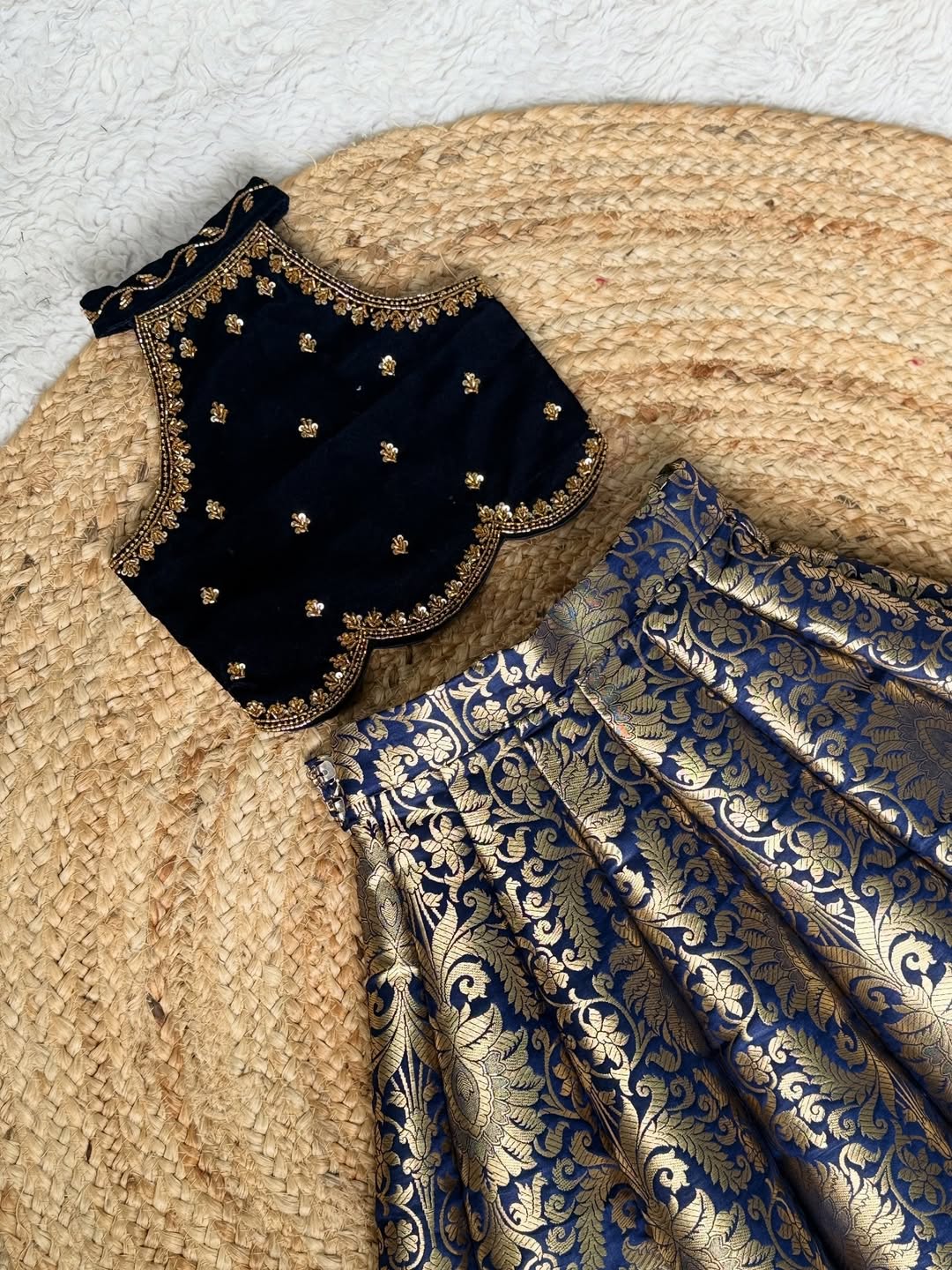 Aarohi’s Royal Blue & Gold Lehenga Choli Set