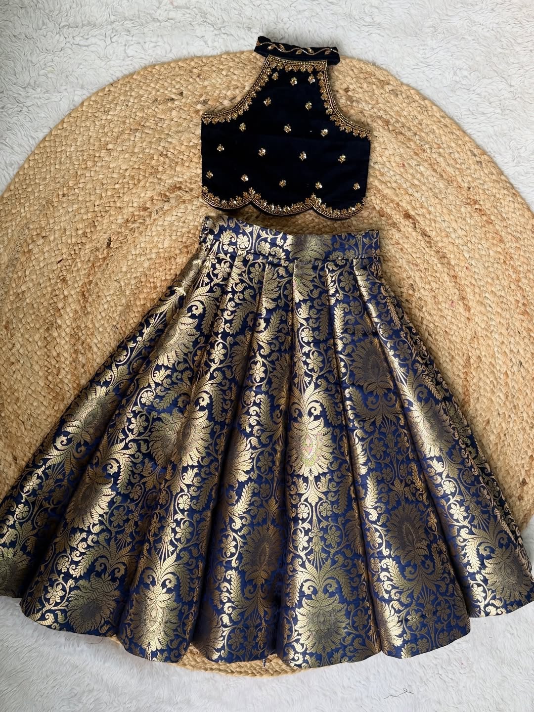 Aarohi’s Royal Blue & Gold Lehenga Choli Set