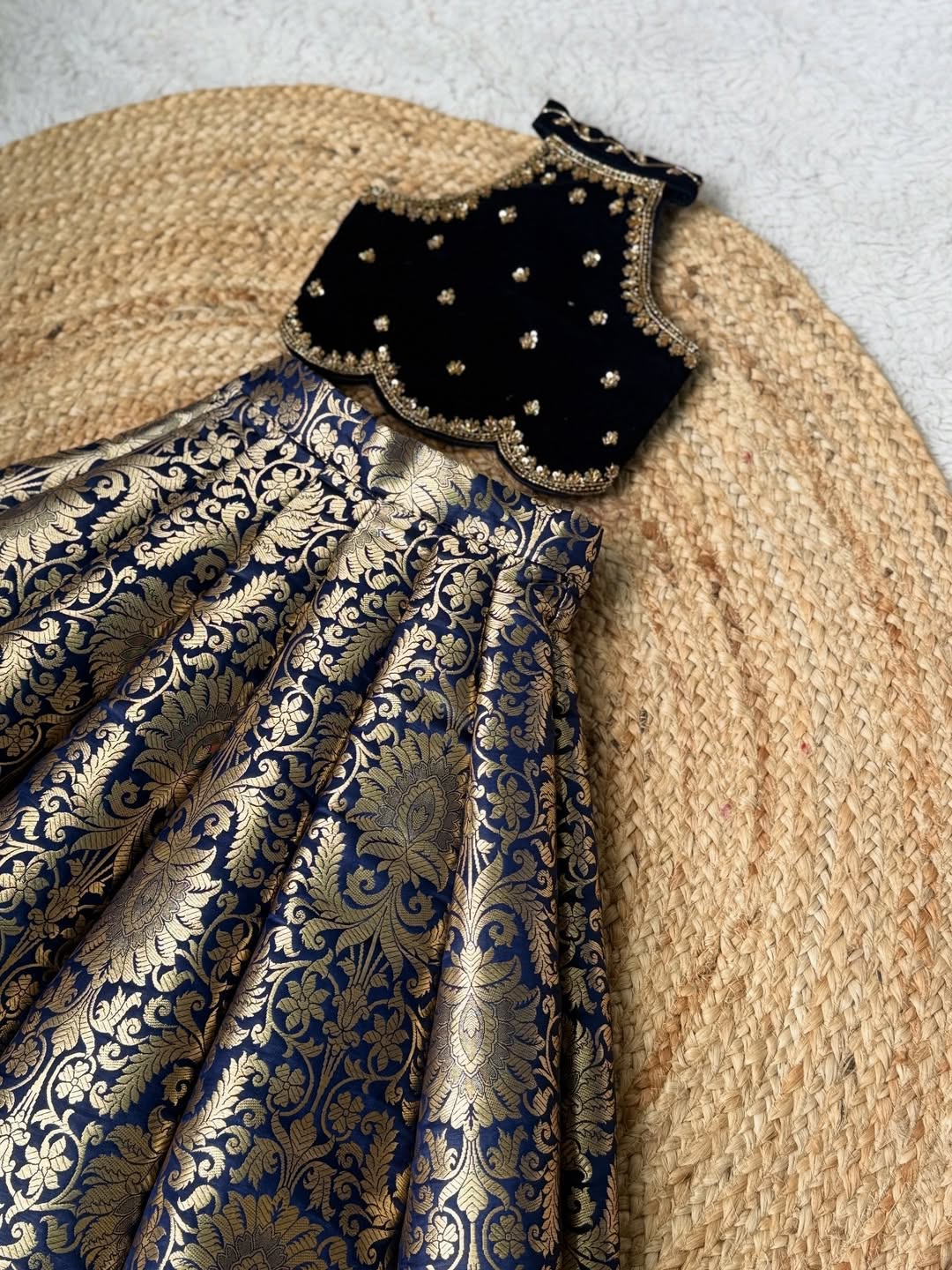 Aarohi’s Royal Blue & Gold Lehenga Choli Set