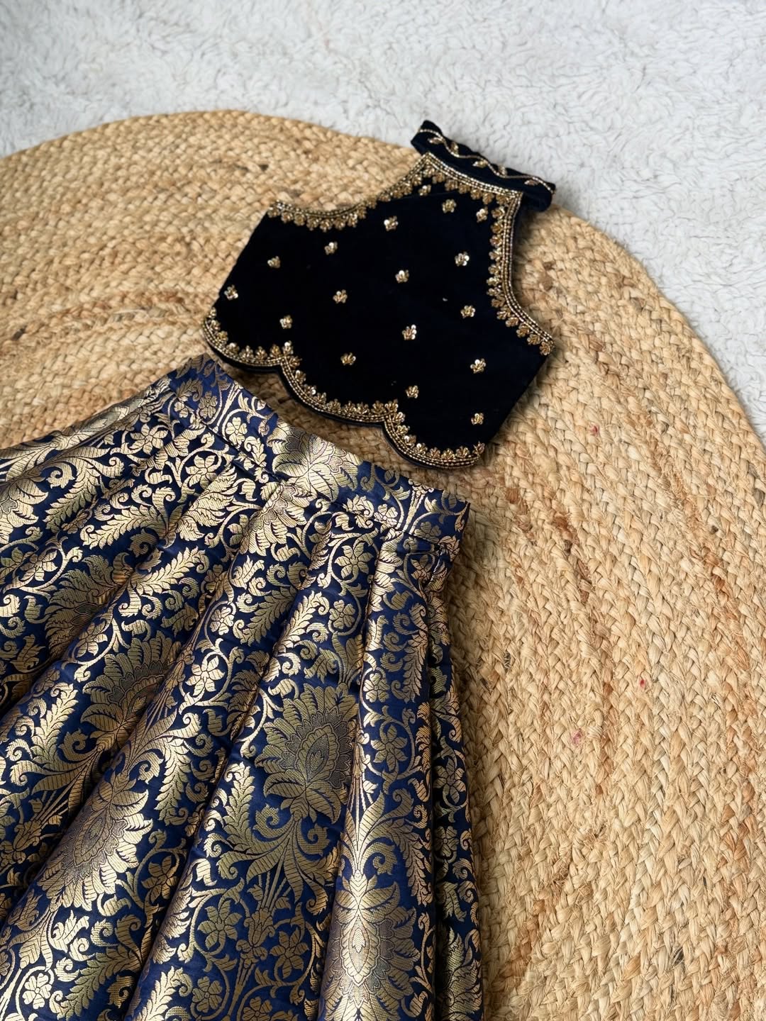Aarohi’s Royal Blue & Gold Lehenga Choli Set