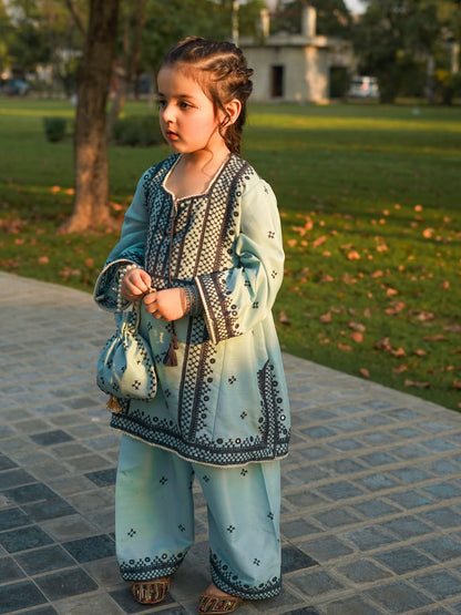 Zehra Mint Elegance Kurta Palazzo Set