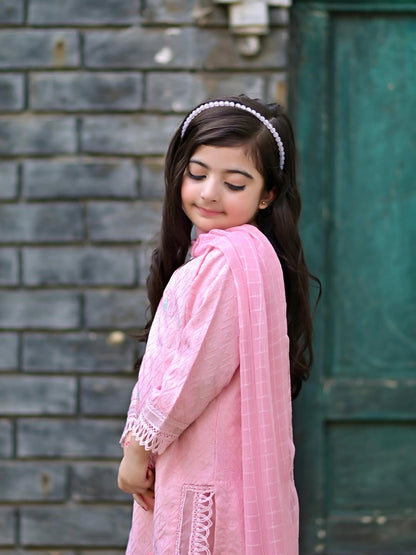 Aarohi Pink Embroidered Cotton Kurta Set
