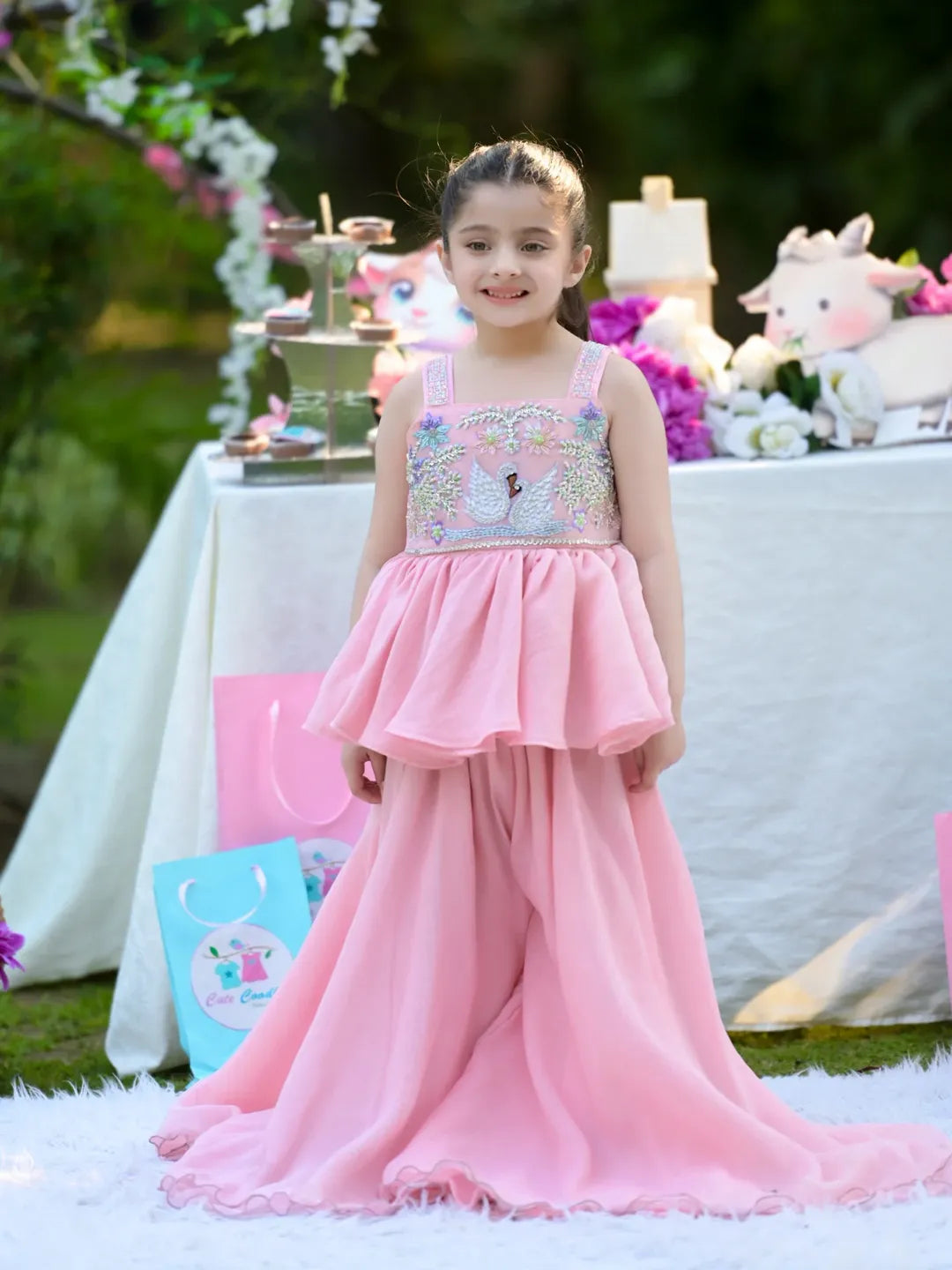 Pari Pink Embroidered Party Set