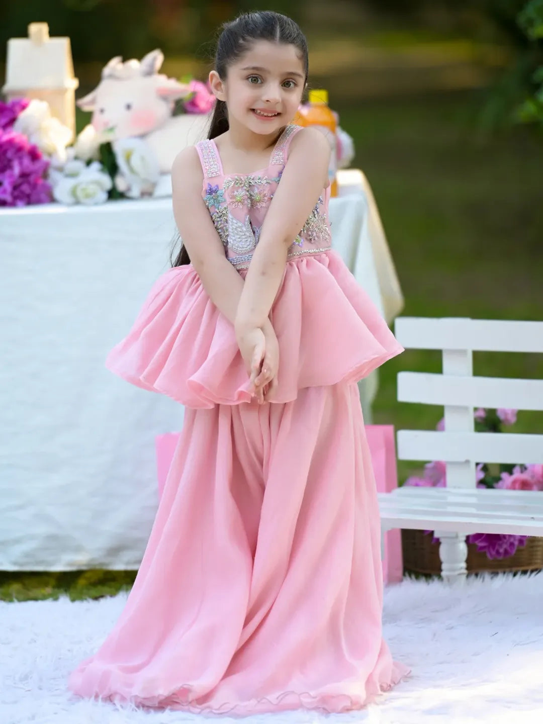 Pari Pink Embroidered Party Set