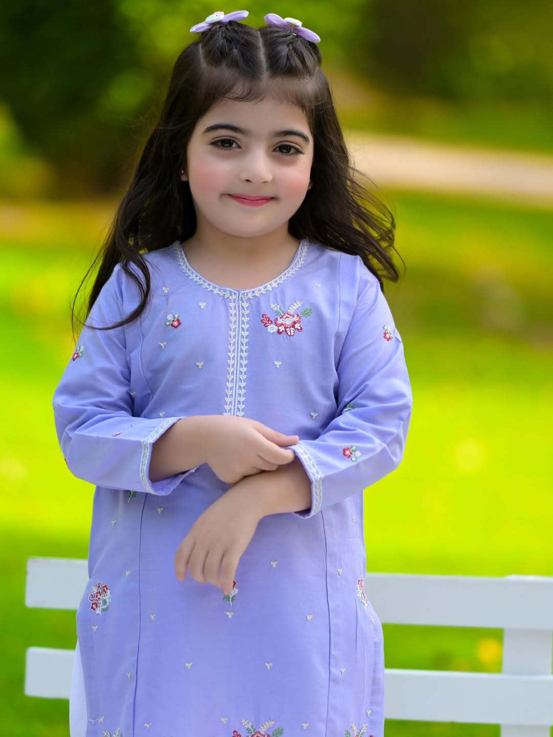 Little Meher Lavender Kurta Palazzo Set