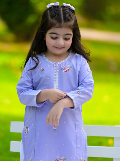 Little Meher Lavender Kurta Palazzo Set