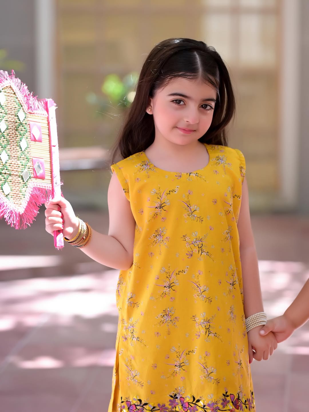 Zoya Yellow Bloom Kurta Pant Set for Girls